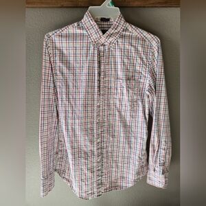 J Crew Flex Washed Classic Button Down S Preppy Coast Quarter Zip QZ Natural